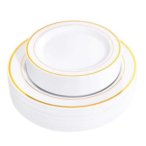 60PCS Gold Plastic Plates (60 Count)