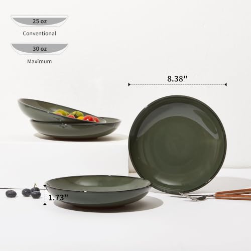 Stoneware Dinnerware Sets for 4 (Blackish Green / Set (16pcs))