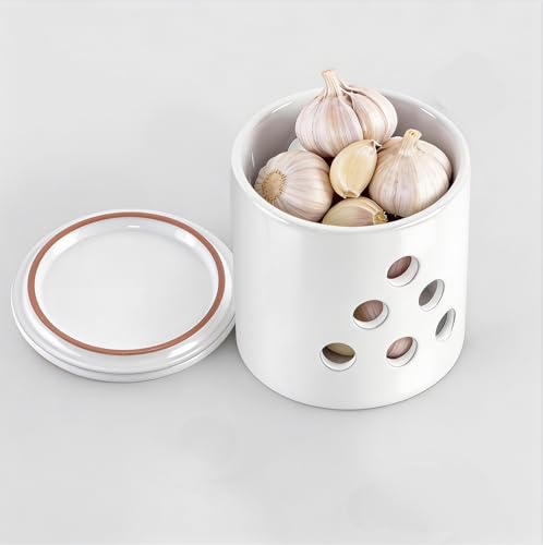 Garlic Keeper (White Glazed)