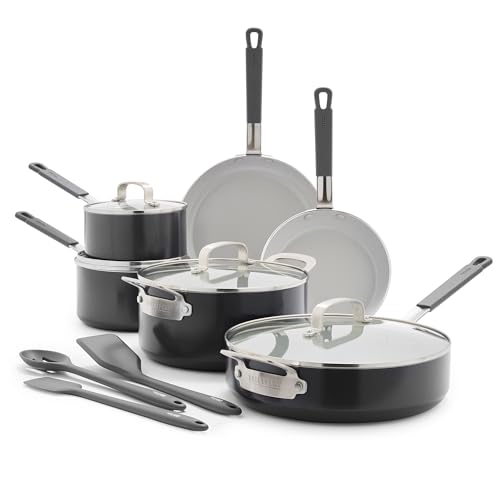 x Bobby Flay 13 Piece Nonstick Cookware Pots and Pans Set (13 Piece Cookware Set / Graphite)