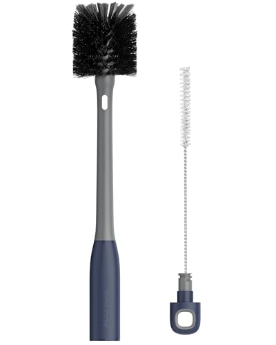 2 in 1 Bottle Brush with Straw Cleaner Brush (Gray / 1pcs)