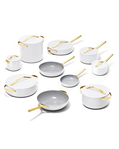 24-Piece Non-Stick Ceramic Cookware Set (White / 24pc Set)