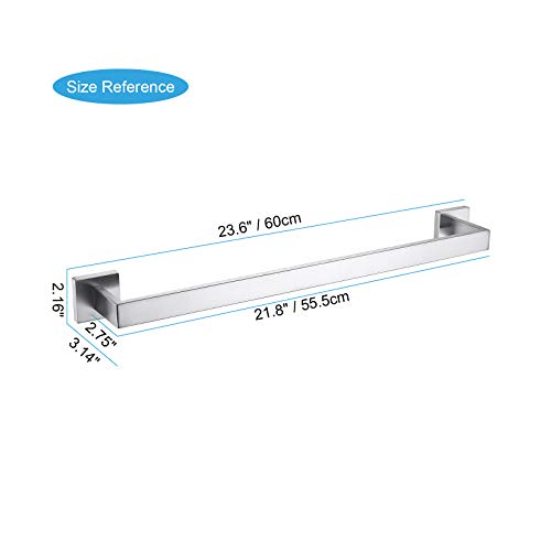 23.6 Inch Black Single Towel Bar Rack (Brushed Nickel / 23.6-Inch)