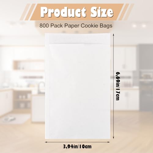 Wax Paper Bags 4x6 inch (White-800PCS / 4x6 inch)