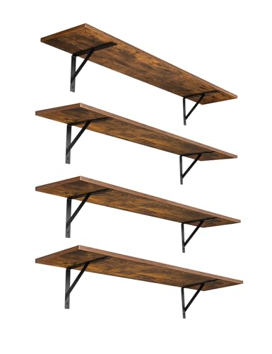 Long Wall Shelves (Rustic Brown / 47.3 Inch)