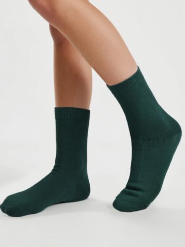 Unisex Kids Boys Girls Soft Cotton School Socks 6 (Medium / Hunter Green)