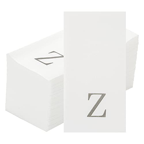 Silver Z White Linen Feel Guest Towel Napkin (Silver / 2000 Count / Z)