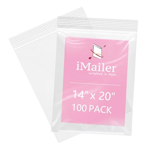 100 Pcs 14" x 20" Large Zip Bags for Storage (100 Count)