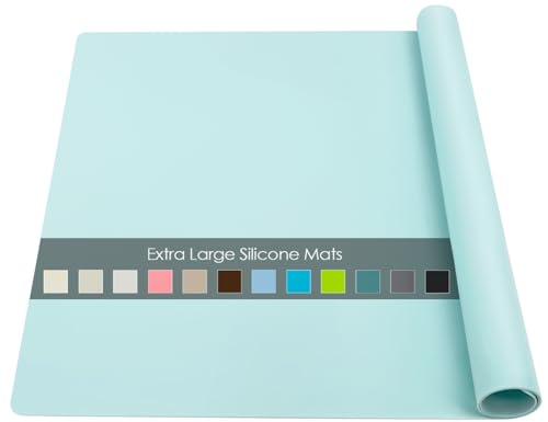 Extra Large Silicone Craft Mat for Kids (Mint Green / 23.6"L x 15.7"W)