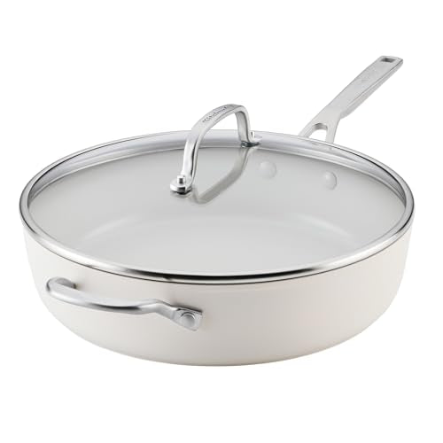 Hard Anodized Ceramic Saute Pan with Lid (Porcelain / 5-Quart)
