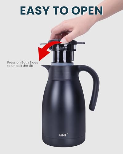 2.2L 74Oz Thermal Coffee Carafe (Black / 74.4 Ounces)