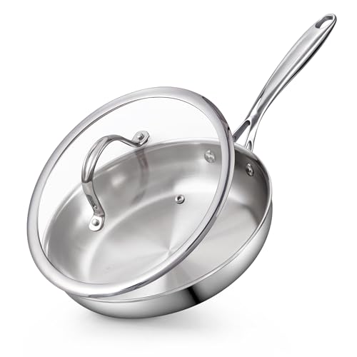 Multi Ply Clad Stainless Steel 8 (Silver / 8-Inch with Lid)