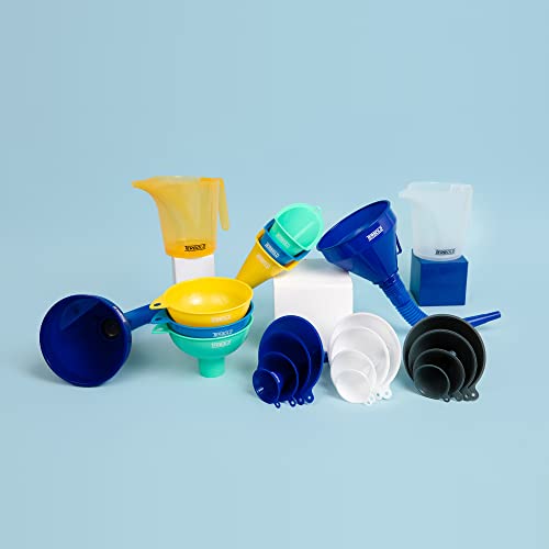 4pc Funnel Nesting Set in BPA Free Plastic for Kitchen Cooking (4 Count)