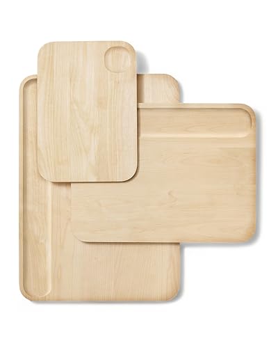 4 Piece Double Sided Wood Cutting Board Set (Set (Multiple Sizes))