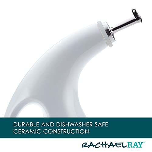 Ceramic EVOO Oil and Vinegar Dispenser Bottle (White / 24 Ounces)