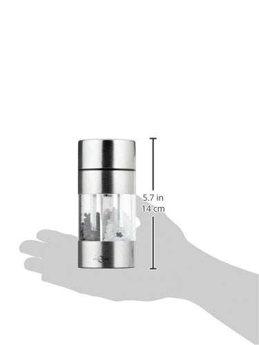 Refillable Salt Grinder & Pepper Mill Set (Trattoria / Silver / Clear)