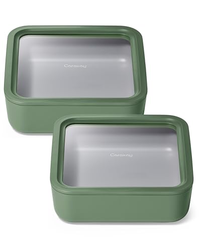 2 Piece Glass Food Storage Set with Lids (Sage / 10 Cup Food Storage (2x))