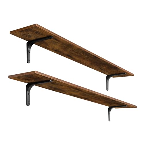 Long Wall Shelves (Rustic Brown / 55.1 Inch)