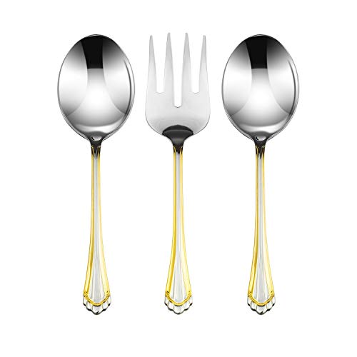 Venezia Collection Gold Flatware Serving Set for 12 (Grand)