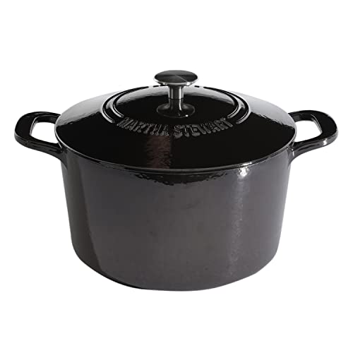 Gatwick 7 Quart Enamel Cast Iron Dutch Oven Pot with Lid (Gun Metal Gray / 7-Quart)