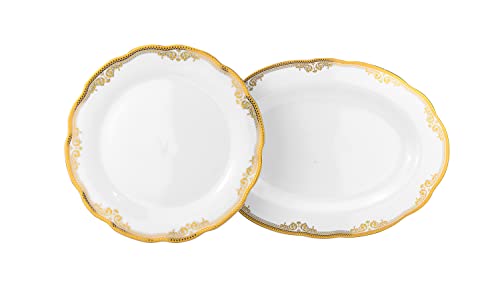 57 piece Banquet Dinnerware Set with Scalloped Edges (1797-57)