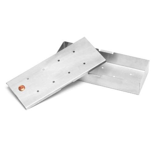 Grill Wood Chip Smoking Box (Wood Chip Smoking Box: Stainless Steel / 8.73" x 3.75" x 1.5")