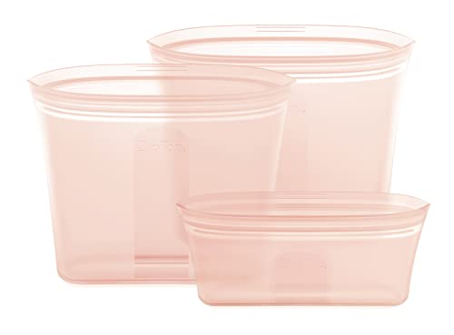 Reusable Food Storage Bags (Peach / 3 Bag Set)