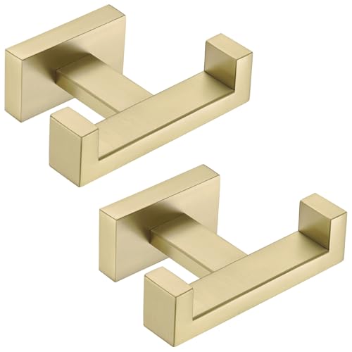 Double Towel Hook Brushed Gold (2 Pack / Brushed Gold)