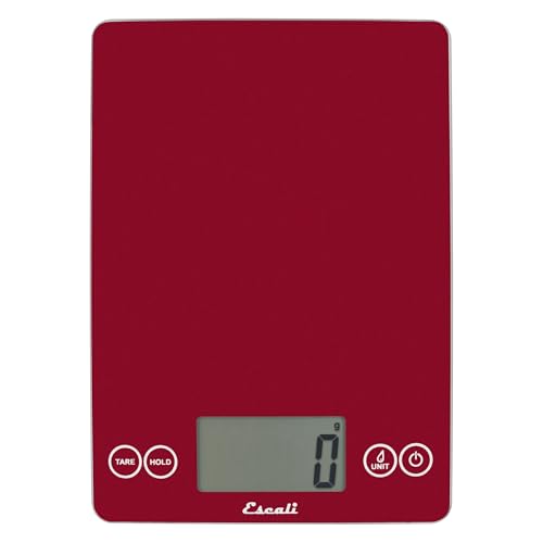 Arti Glass Food Scale Digital Countertop Kitchen (Rio Red / 9" x 6.5" x .75")