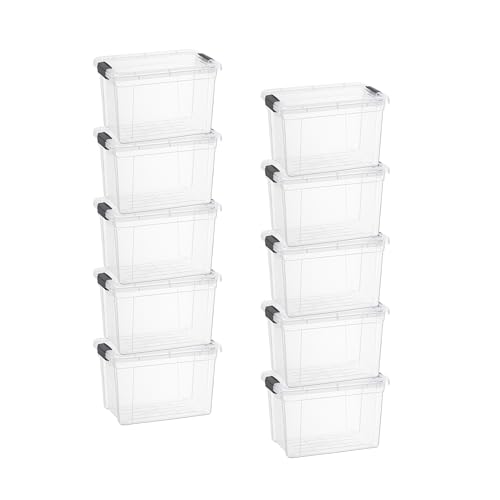 4.75 Quart Clear Plastic Storage Boxes with Lids (4.7 Quart)