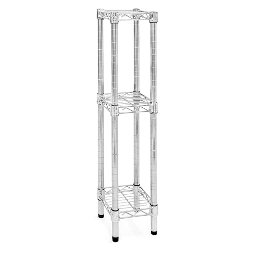 Shelving Inc. 8" d x 8" w Chrome Wire Shelving with 3 Tier Shelves