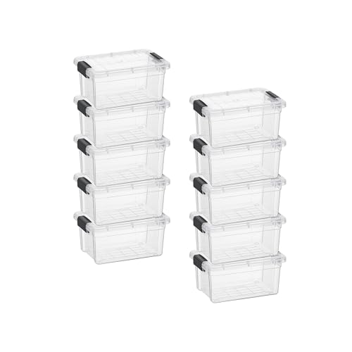 1.85 Quart Clear Plastic Storage Boxes with Lids (1.85 Quart)