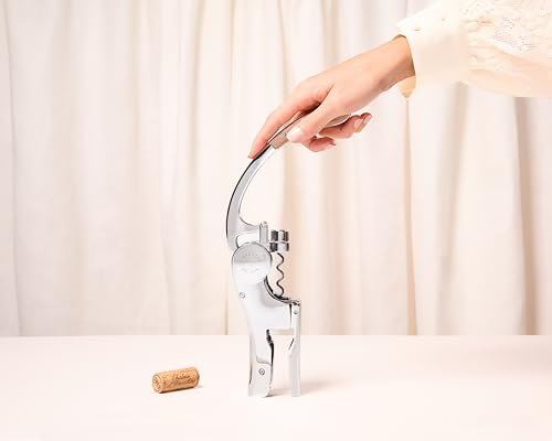 Oeno Motion Silver & Wood Lever Corkscrew (Oeno Motion Wood and Chrome)