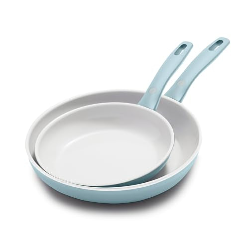 Dover 8” and 10” 2 Piece Frying Pan Skillet Set (8" and 10" Frying Pan Set / Blue Haze)
