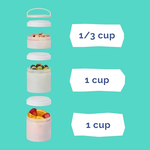 Moana) DiSNEY PRINCESS Whiskware Stackable Snack Pack - 3 Jar + Handle - Blue/Orange/Pink (Disney / Moana)