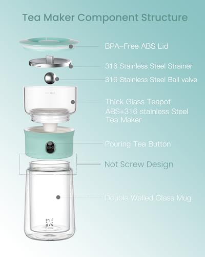 Modern Glass Infuser Teapot (06-Blue / 9oz)