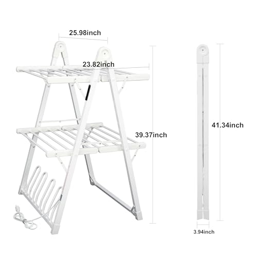Heated Clothes Drying Rack Foldable Timer Shoes Socks