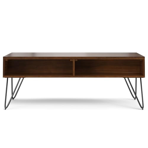 Hunter 48" Wide Walnut Veneer and Metal Coffee Table in Brown (Lift Top Coffee Table / 48 inch / Walnut Veneer)