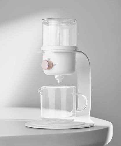 Glass Tea Pot with Infusers for Loose Tea and Drip Coffee Pour Over (White)