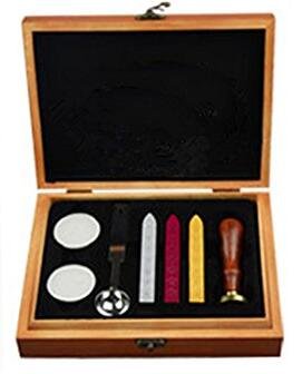 Vintage Kettle Teapot Gift Cards Sealing Luxury Wood Box Art Wax Seal Sealing Stamp Decorative Wedding Invitations Gift Cards Paper Stationary Envelope Custom Picture Wax Seal Sealing Stamp Set (Wood Box Set)