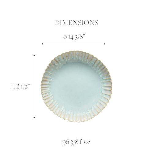 Ceramic Stoneware 12'' Pasta Serving Bowl (Mallorca Sea Blue / 12'' Bowl)
