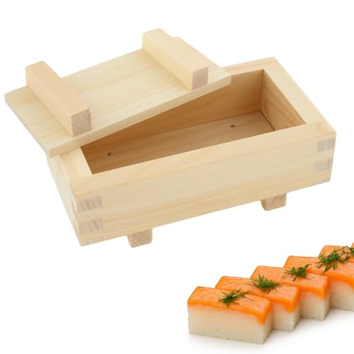 Wooden Rectangular Sushi Press Mold Maker Rice Mold Rice Cake Mold Oshizushi Mold Box (7 x 4 inch)