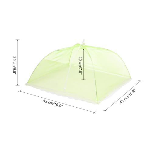 3 Pcs Large and Tall Food Covers 17" Mesh Food Covers for Outdoors Collapsible Food Protector Covers Tent for Parties Outdoor Picnics BBQs (17" / Green)