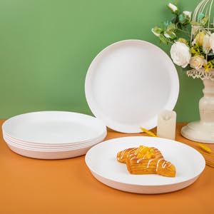 EI 18pcs White Wheat Straw Dinner Plates (White Wheat Straw Plates)