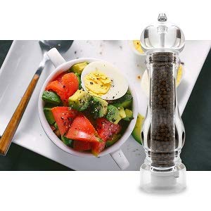 salt and pepper grinder mill set refillable large (Black Box 2 Pack)