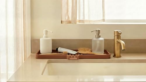 Silicone Soap Dish Tray and Sponge Holder with Drain Chute
