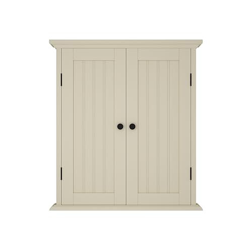 Bathroom Wall Cabinet (Cream Yellow / 8.8"D x 21.1"W x 24"H)