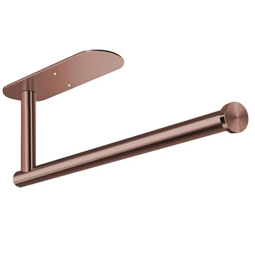 Adhesive Paper Towel Holder Under Cabinet Wall Mount for Kitchen Paper Towel (Rose Gold / 1 Pack)