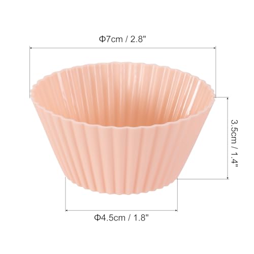 18Pcs Silicone Cupcake Liners (Orange Pink / 2.8")