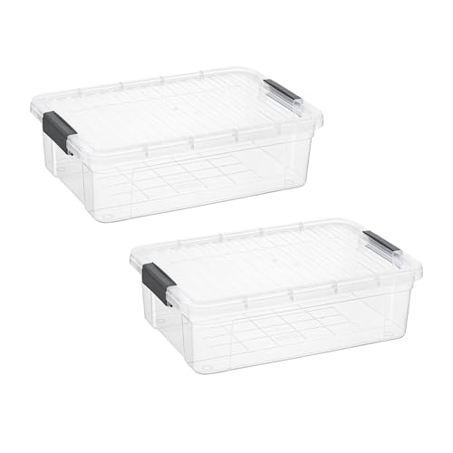 13.7 Quart Clear Plastic Storage Bin with Lid (13.7 Quart)